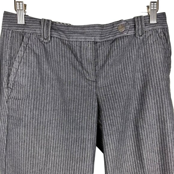 Ann Taylor Loft Marisa Trouser Blue White Wide Leg Pants Size 4 - Picture 2 of 10